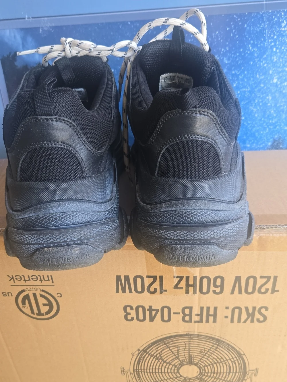 Balenciaga Triple S Black Sneakers with White Laces